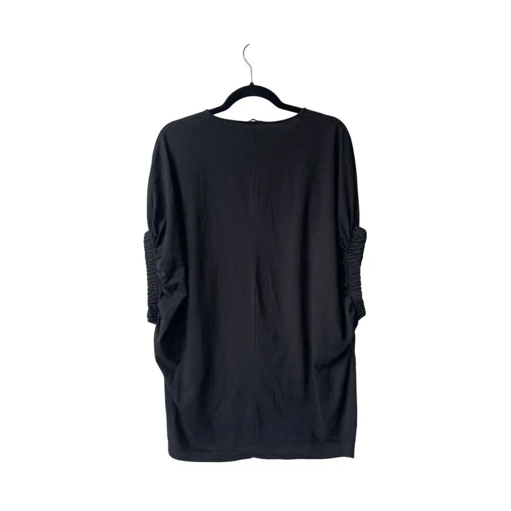 Zara Oversized‎ Womens Top Size S Black Batwing Sleeves Lagenlook Minimalist